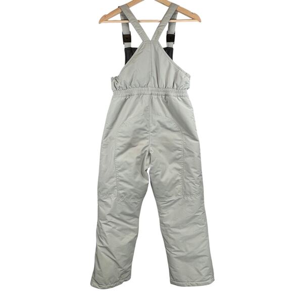 Lands' End Snow Pants Bibs Youth Kids 12 Lt Gray Insulated Ski Snowboard Tubing - Picture 2 of 15